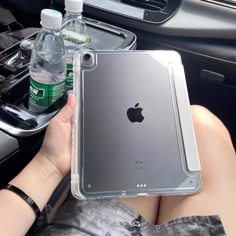 

Transparent case For iPad 10th Gen 2022 Pro 11 12.9 10.2 inch 9th/8/7 Air 5 /4 6th 5th 4th Mini 6 pen slot cover funda