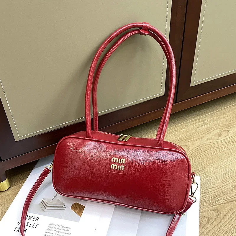 حقيبة ساعي نسائية أنيقة بلون موحد 2025، حقيبة بوسط...