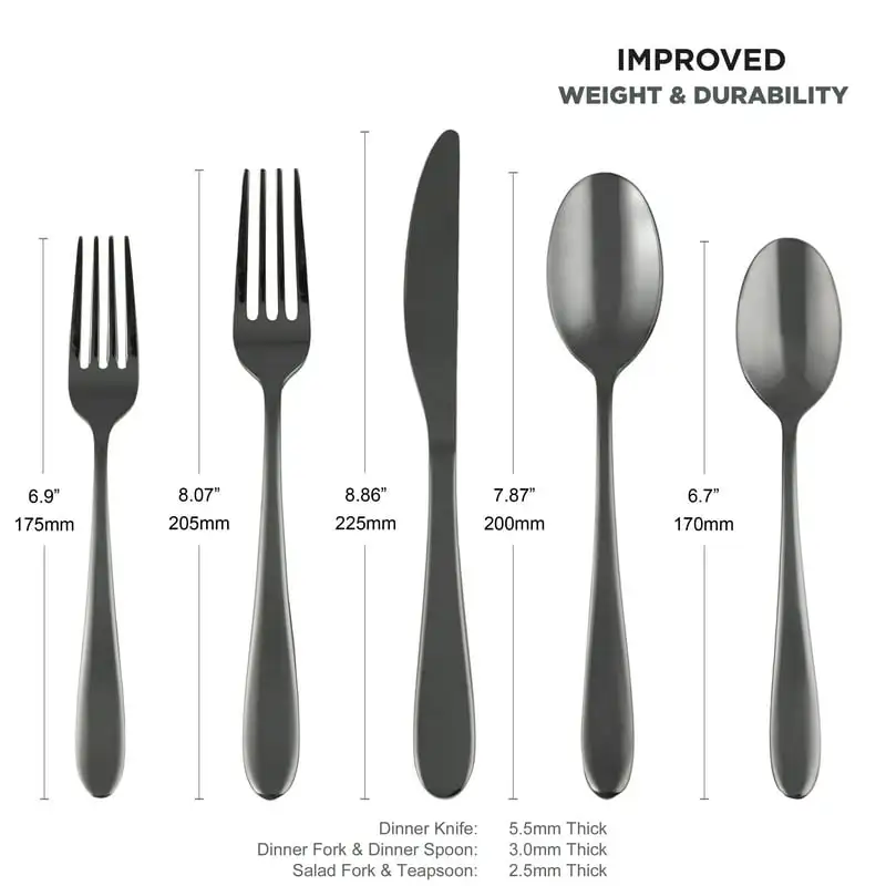 

Black Mirror 20-Piece Flatware Set, Service for 4