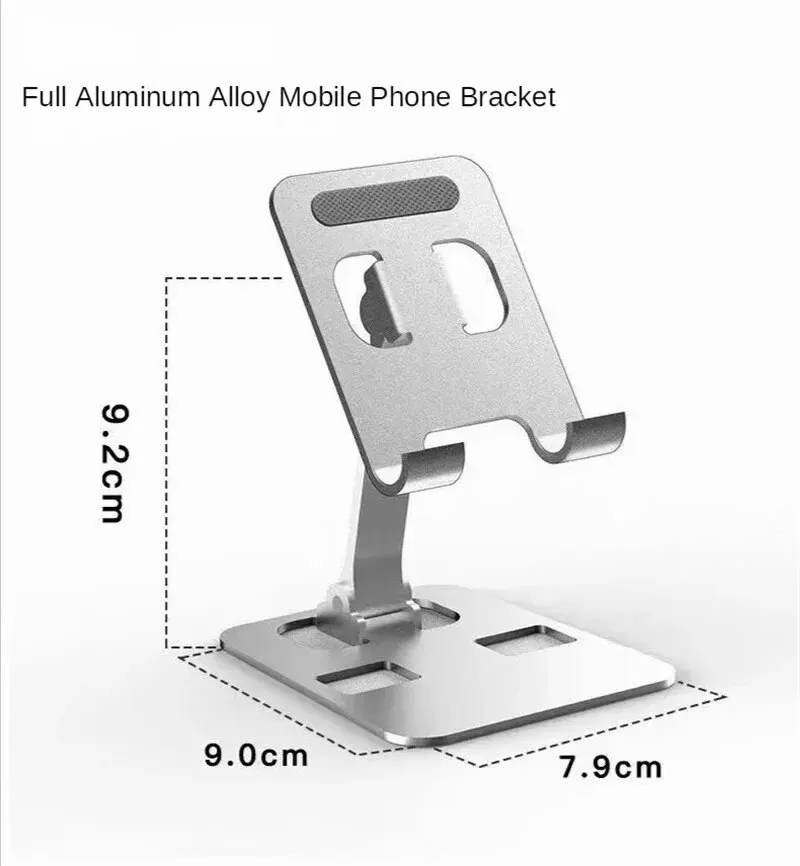 S49ee742be8eb4a48baae99d6f219fafdA Universal Aluminum Alloy Portable Tablet Holder For iPad Adjustable Flexible Folding Lazy Desktop Live Mobile Phone Stand Mount Mallzona