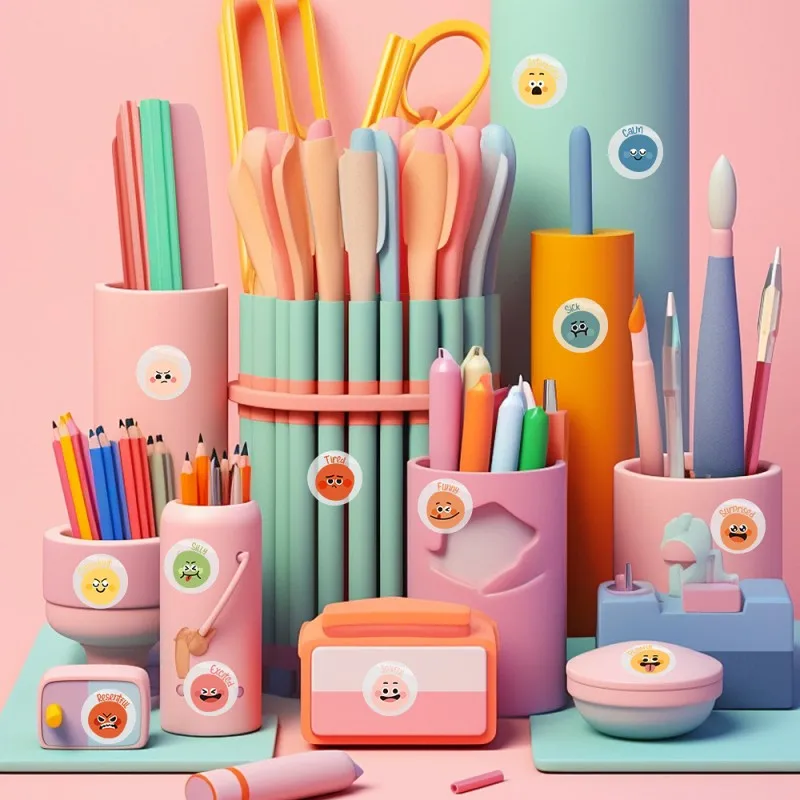 200개 얼굴 감정 스티커 재미있는 기분 스티커 학생을 위한 감정 지원 스티커, 다채로운 계정 스티커.