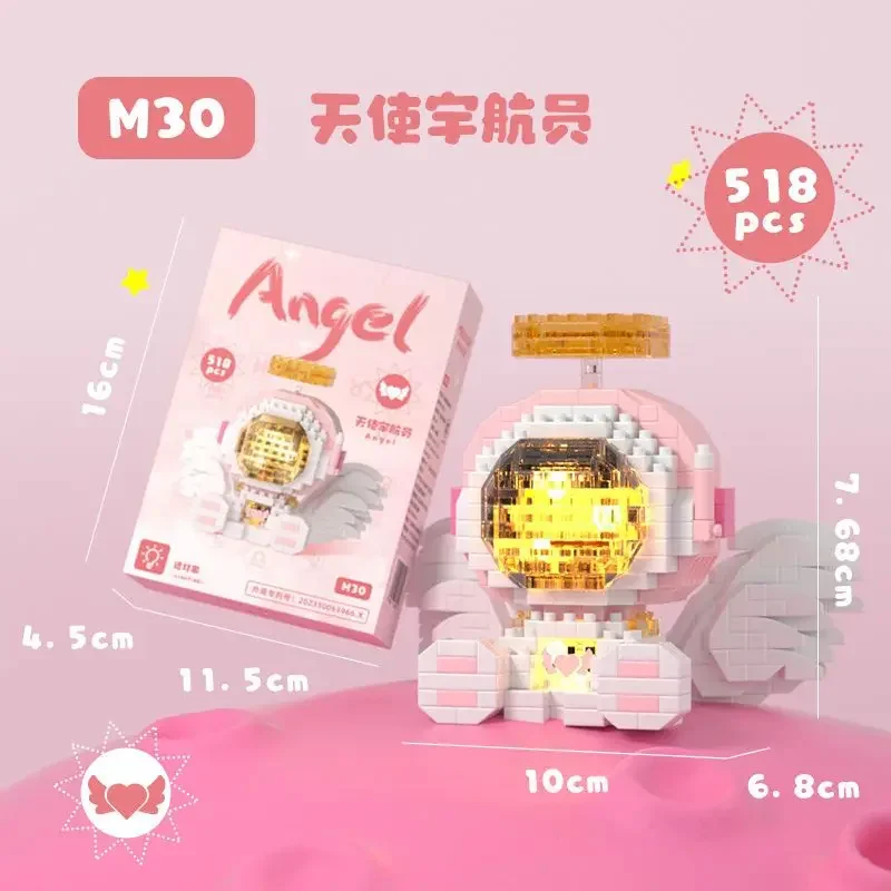조립 블록 12 개 별자리 우주 비행사 발광 탁상 디스플레이, 어린이 퍼즐 장난감, 소년 소녀 선물