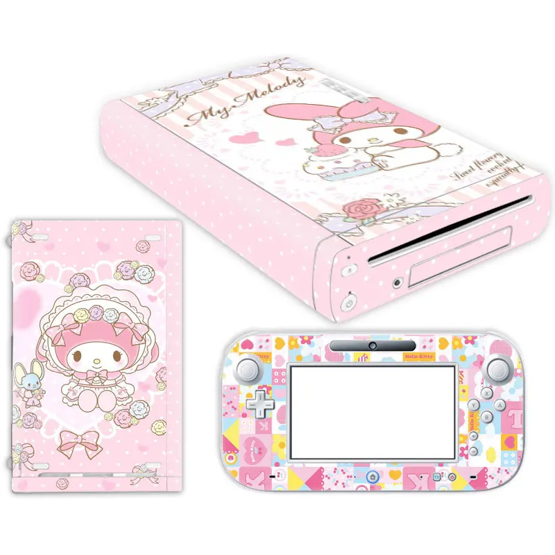 Hello Kitty Pikachu Simpson Vinyl Cover For Nintend Wii U Console Controller Decal Game Accessories For Wii U Skin Sticker 