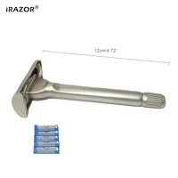 iRAZOR New Heavy Butterfly Design Double Edge Safety Razor with 10pcs Original Blade Refills for Men Reusable Grooming Gift Set 2