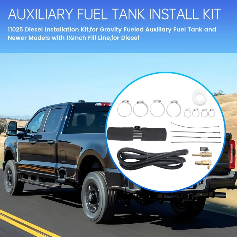 T38C-11025 Diesel Installation Kit,For Gravity Fueled Auxiliary Fuel Tank And Newer Models With 1&frac12;Inch Fill Line,For Diesel