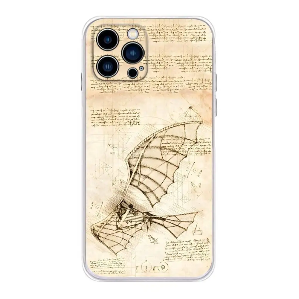 Leonardo da Vinci Art-Inspired Transparent Soft Phone Case