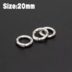 Stainless Steel O - Ring Spring Clasp Clips - 20pcs (Silver - 20mm)
