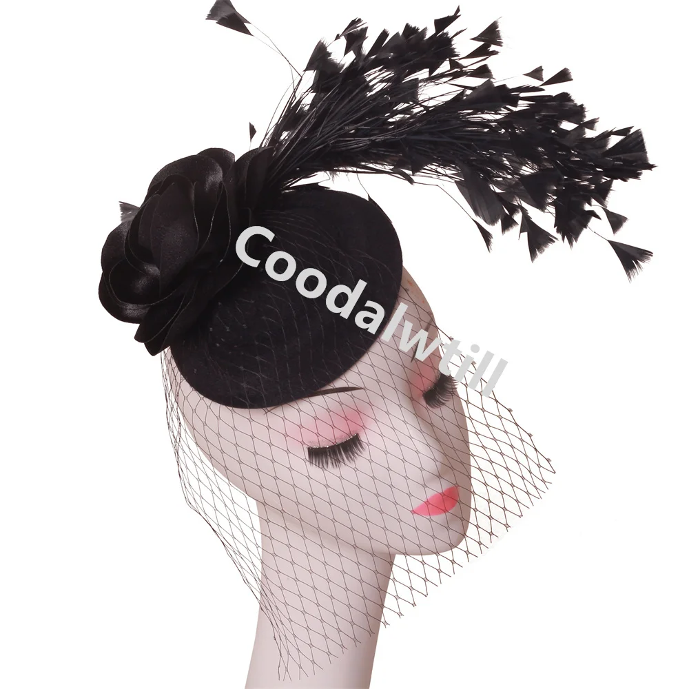 Schleier Blume Fascinator Hut Haarspange Damen Kentucky Derby Ascot Festival Kostüm Party Show Mädchen Kopfbedeckung Frauen Pillbox Cap – Detail 15