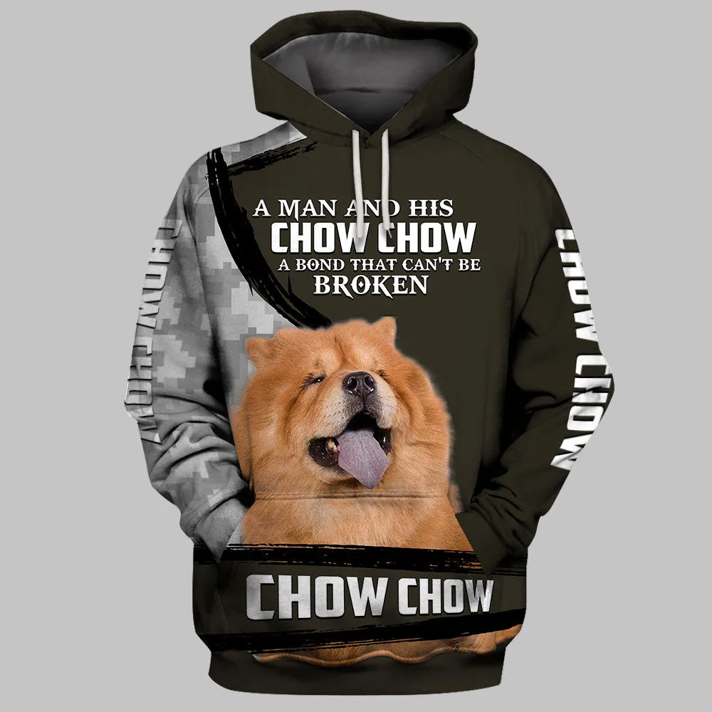 HX Animals Hoodies 3D Graphic Animals Dogs Chow Chow Hoodie Sweatshirt Pets Pocket Pullovers Harajuku Streetwear