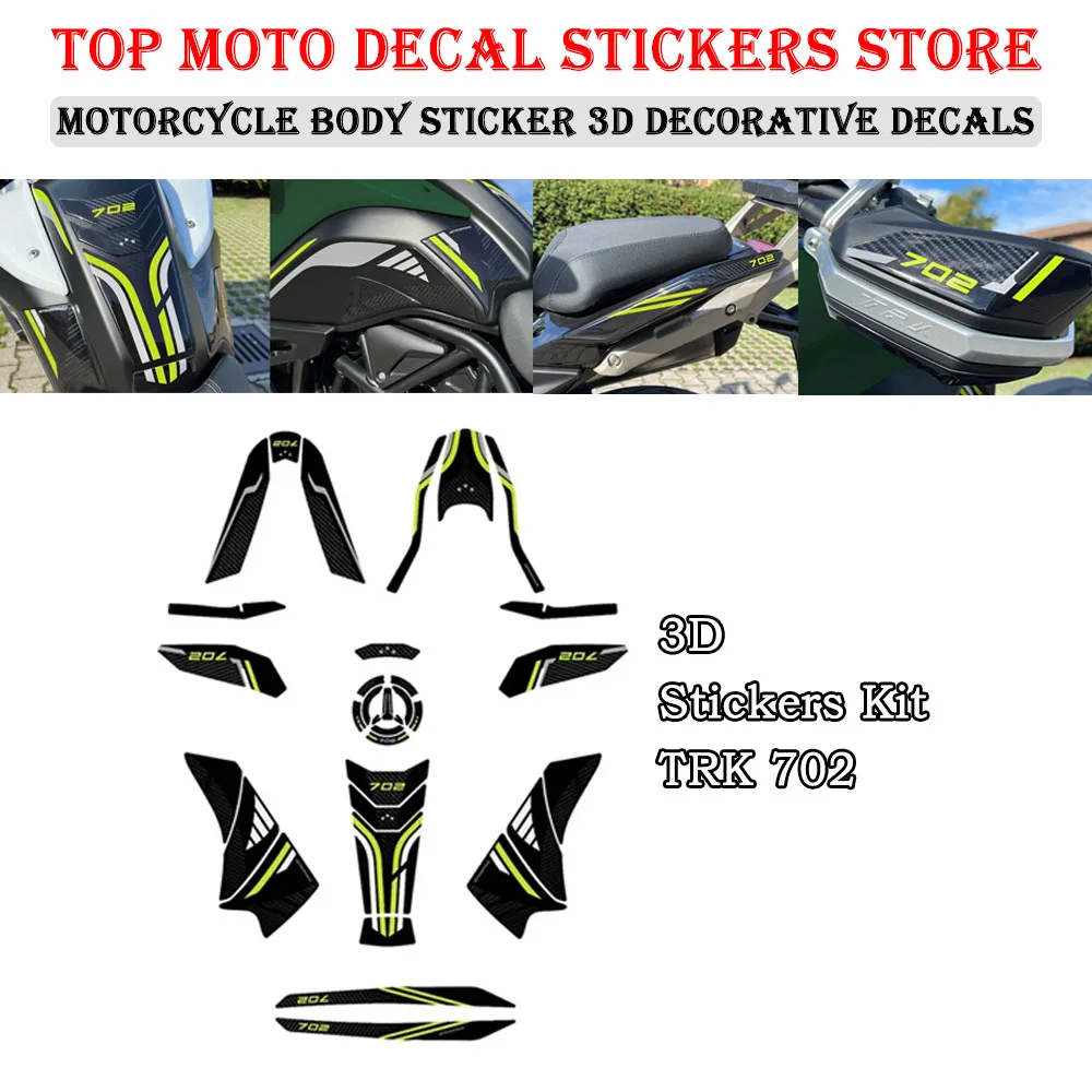 3D Epoxy Resin Body Sticker for Benelli Trk 702 Trk702 2023 Motorcycle Fuel Tank Sticker Kit Anti-Scratch Decal