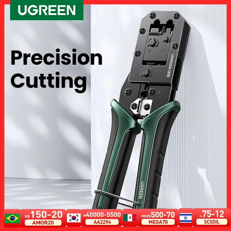 UGREEN RJ45 crimper szerszámok RJ45 crimping fogó számára CAT6/7 Ethernet Megye Vezeték hálózati Kutter Hámozógép plier multifuntion Sportszer