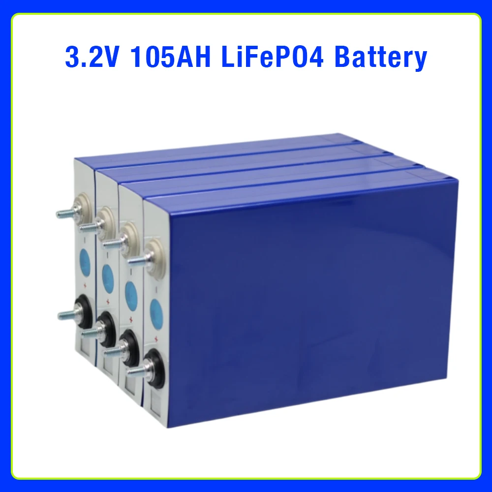 Nuovissima Batteria LiFePO4 Grado A 6000+ Cicli 105AH 3.2V 336Wh Cella Ricaricabile Fai-da-te per Batterie Energetiche Domestiche 12V 24V 48V - Image 6
