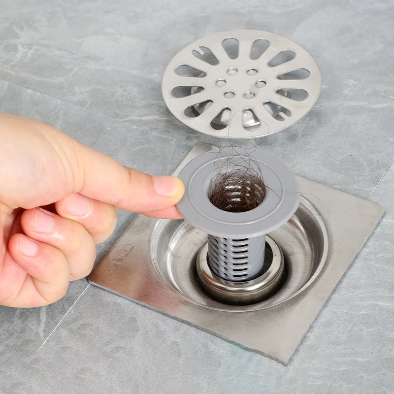 4PCS Plastic Sink Drain Filter Anti Clogging Hair Catcher Shower Bathroom Essential Pipes and Drainage Accessories