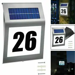 200LM LED Solar House Number Plaque Light  Motion Sensor Lights Address Number for Home Garden Door Solar Lamp Lighting