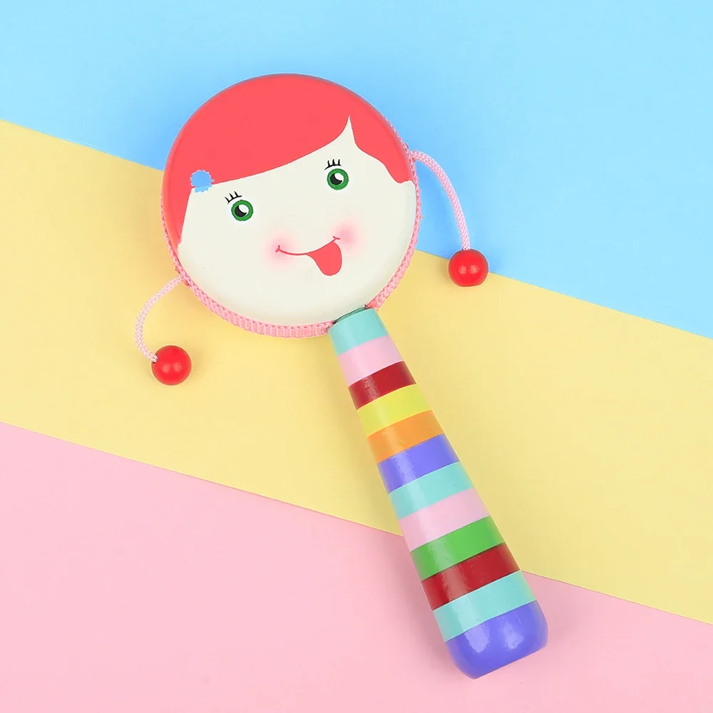 Children's Educational Cartoon Little Girl Rattle Drum Orff Musical Instruments 8 Tone Hands for Baby Educational Kids Gifts
