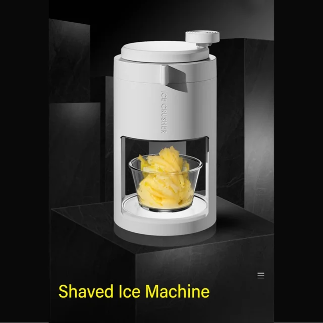 Machine à glace pilée manuelle avec gobelet en verre pour smoothies, broyeur de glace, lame 40Cr13, machine à cones de neige pour usage domestique 1
