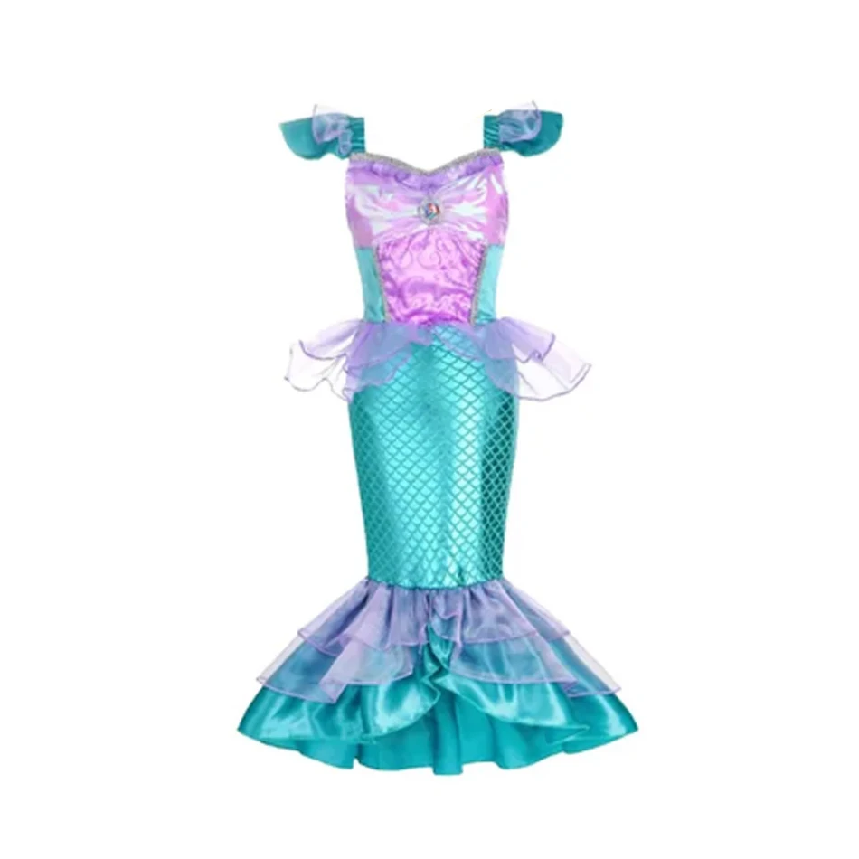 thumbnail image 1 of Disfraz de princesa Disney, sirena, Ariel, para niñas, niños, cosplay, carnaval, fiesta de cumpleaños, ropa de graduación, vestido de verano, 1 of 5
