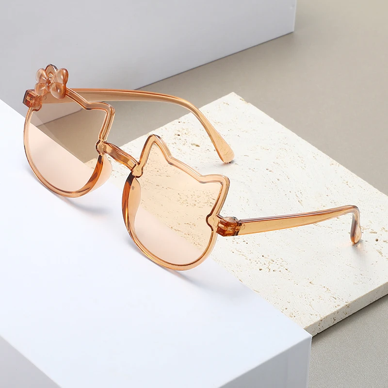 12 Pairs Kitten Shaped Sunglasses Children Fashion Multi-color Decor Shades Girls fashion sunglasses kids sunglasses children sunglasses