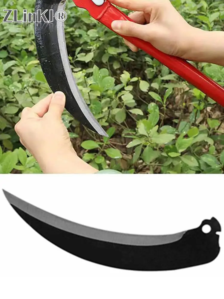 1pcs Foldable Sickle Agricultural Lightweight Gardening Grass Sickle Mow Cut Wheat Metal Long Handle Garden Weeding Tools weeding tool