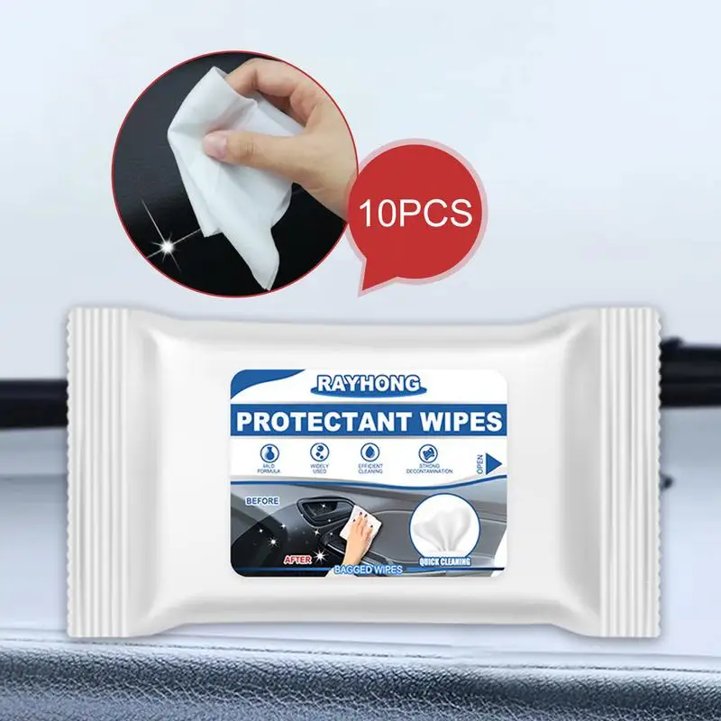 

30g Car Interior Cleaning Wipes Powerful Auto Cleaner Protectant Wipes Leather Long-lasting Shine Cleaning Care Wet Wipe tool