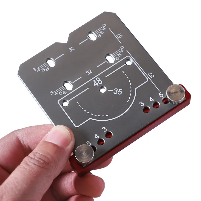 35mm Multi-Function Hinge Punching Locator Aluminum Alloy Hinge Boring Jig with Scale Woodworking Drilling Positioning Plate