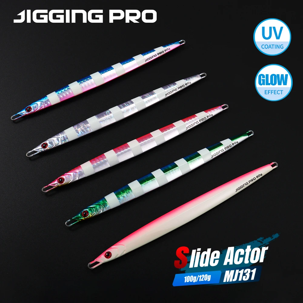 JIGGING PRO Vertikale Metall-Jig-Langklinge, 40 g, 60 g, 80 g, 100 g, schnell leichter Jigging-Köder, Kühl-Langwurf, sinkender Angelköder