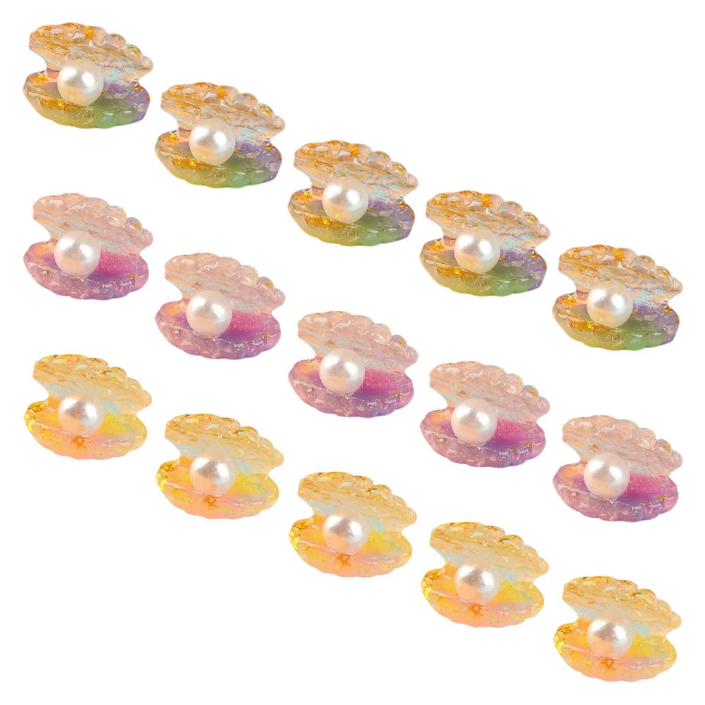 

Glow in The Dark Fish Tank Decorations Luminous Pearl Shell Desktop Accessories Resin