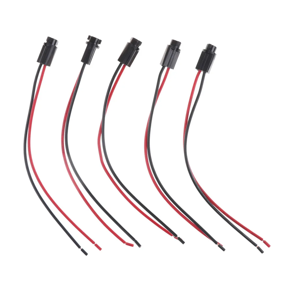 T5 LED Bulb Holder Socket Plug Extension Cables Harness 5pcs For 1.2W W3W Width Instrument Light