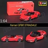 Bburago 1:64 Genuine Ferrari Series Car MONZA SP1 ,LAFERRARI,488GTB, F12 Tdf,F40,F50,ENZO FERRARI,SF90 Alloy Cars Model Toy Gift 5