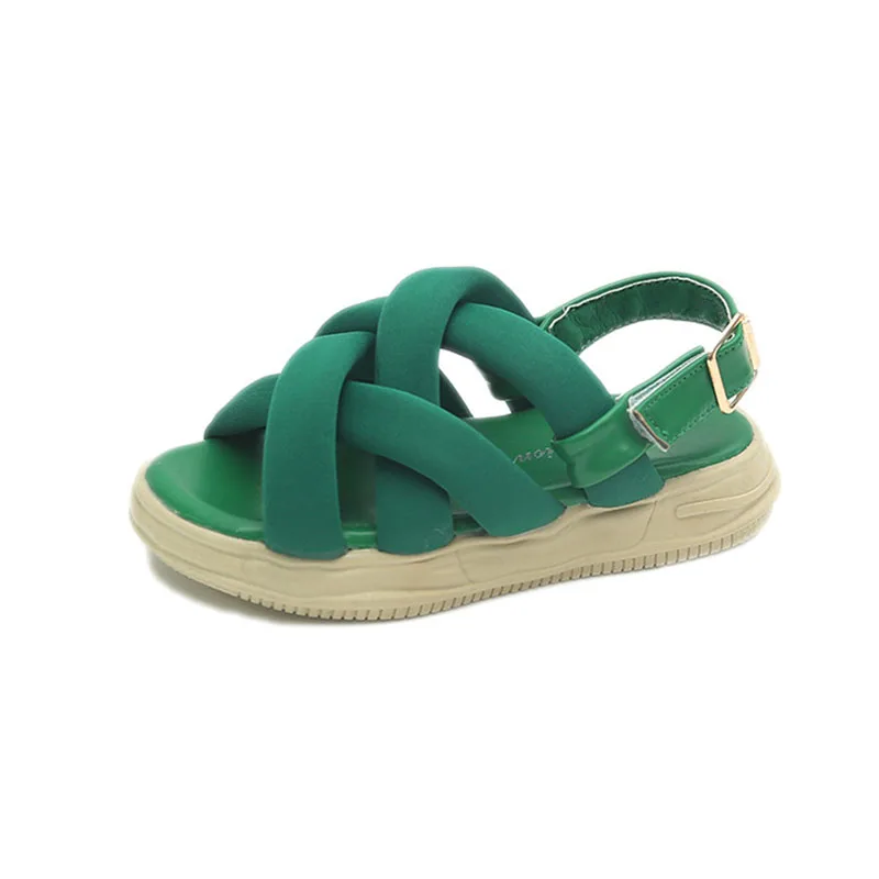 

CUZULLAA Children Girls Strap Beach Sandals Summer Shoes Kids Girls Hook & Loop Sandals Size 23-36