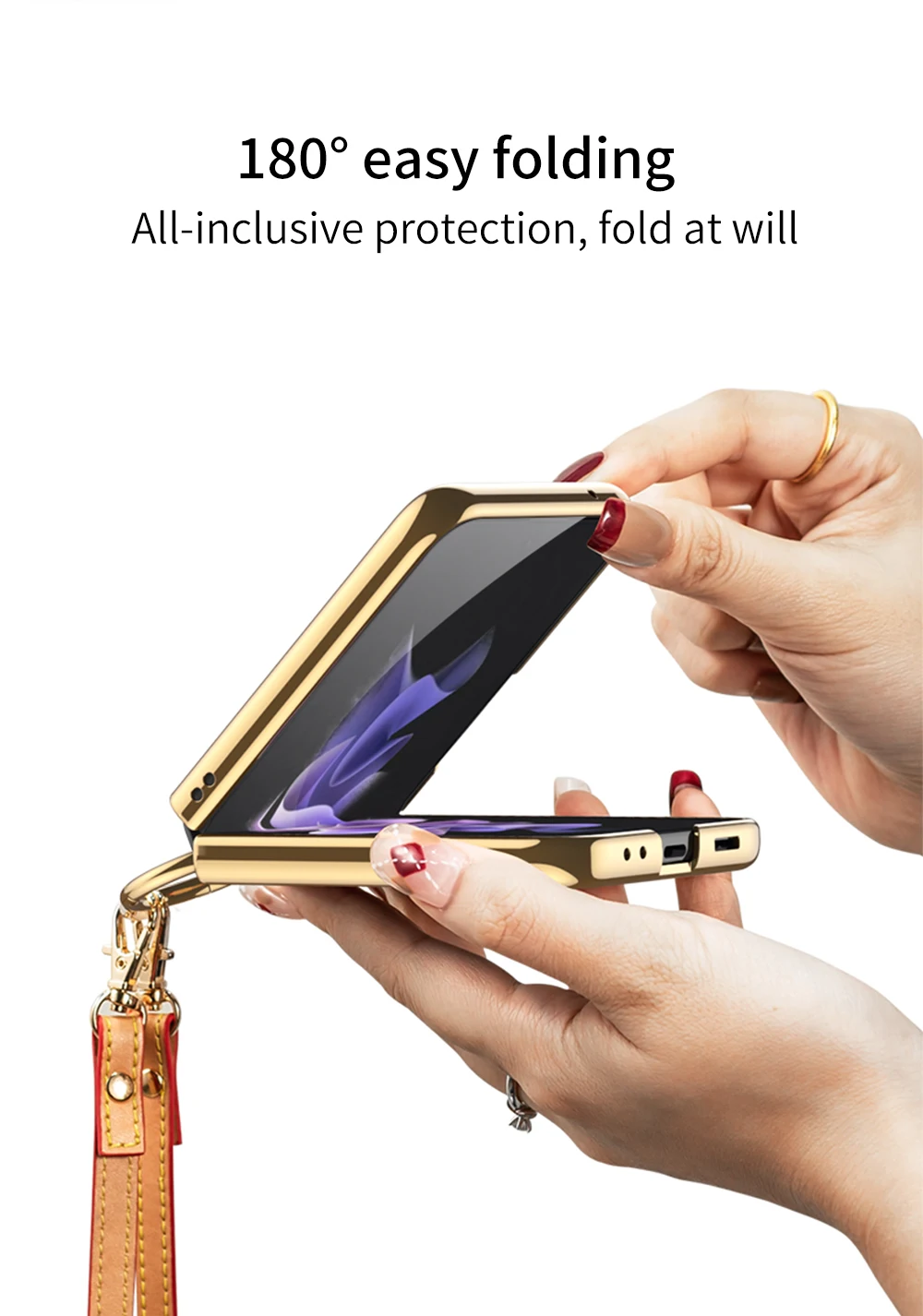 silicone cover with s pen Pu Leather hand Strap Anti-fall Phone Case for Samsung Galaxy Z Flip 3 5G SM-F711B Protection Back Cover with Lanyard cute samsung cases