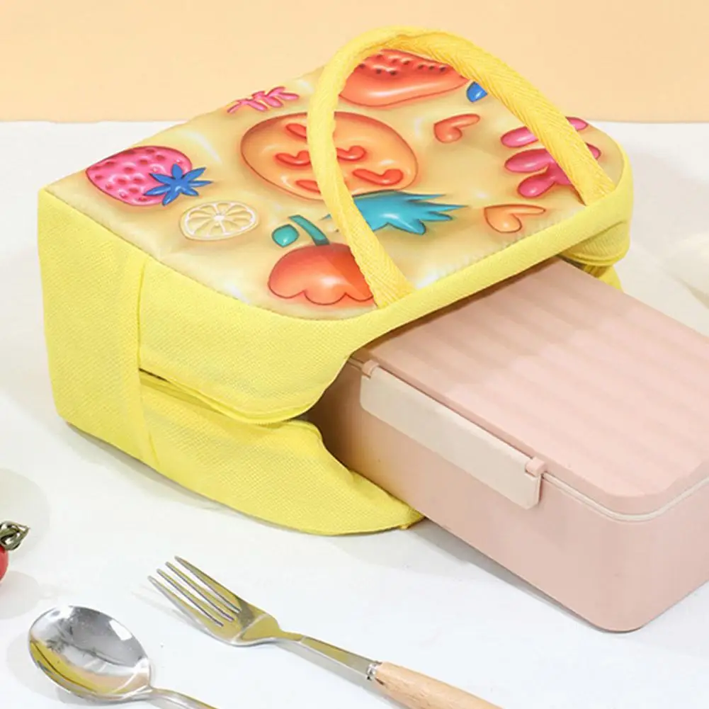 3D Niedliche Tier Muster Lunch Tasche Verdickte Handheld Isolierte Lunch Box Taschen Große Kapazität Kinder Bento Tasche – Detail 11