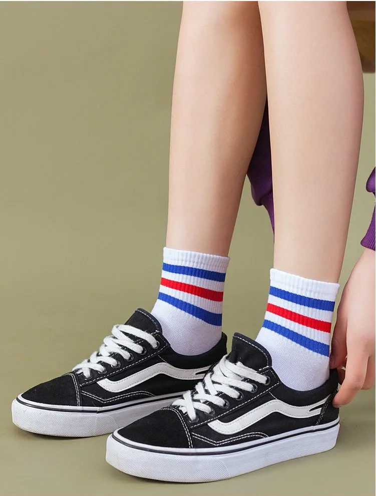 Fashion Leisure Man Cotton Socks Spring Summer Breathable Stripe Short Socks Unisex best socks for women