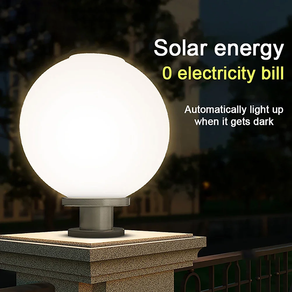 

Solar Light Outdoor Fixtures Courtyard Garden Lawn Street Lights Round Ball Lamp External Landscape Patio Pillar Party Lighting