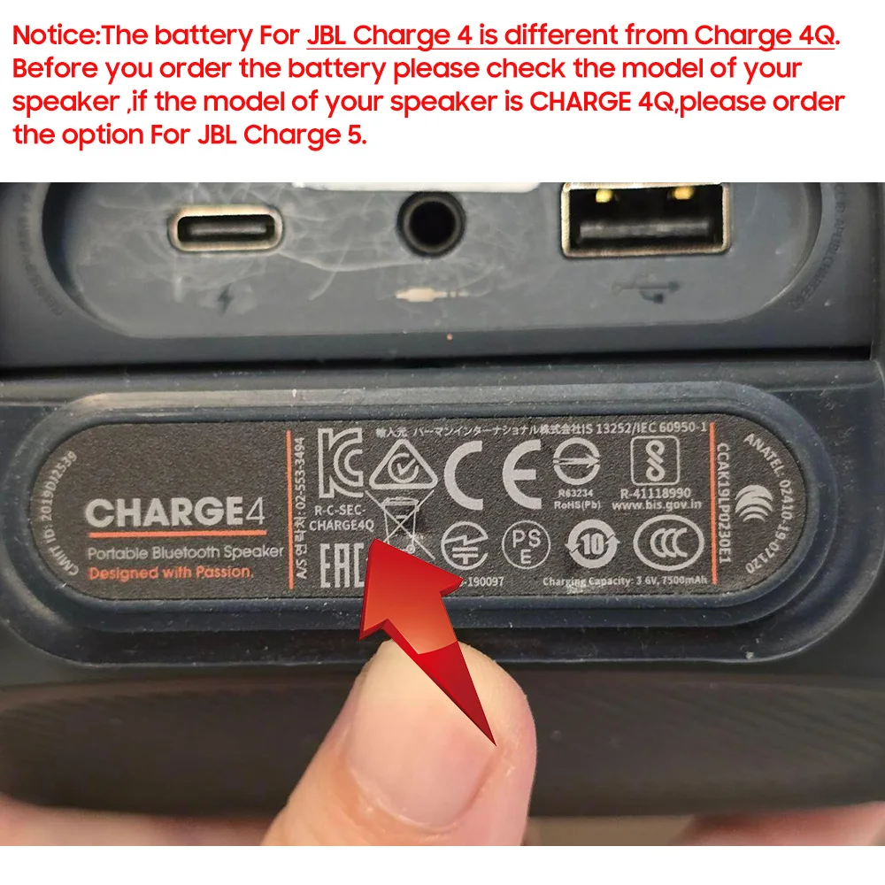 Batteria Per JBL Charge 4 – GSP-1S3P-CH4A, 3.7V, 7800mAh / 29Wh, Li-Ion, Blu – Ricambio Di Alta Qualità