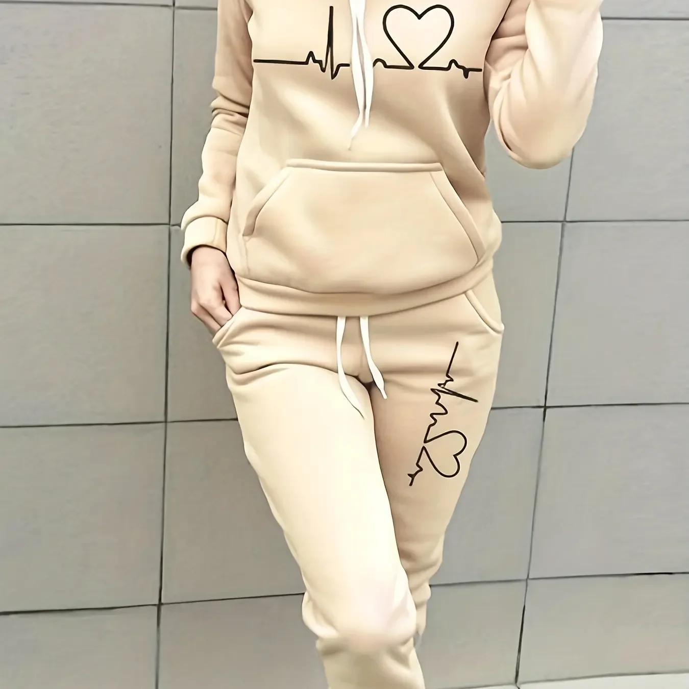 

Women Autumn Winter Warm Coat Set Round Collar Plush Outerwear Female Fashion Streetwear Clothes