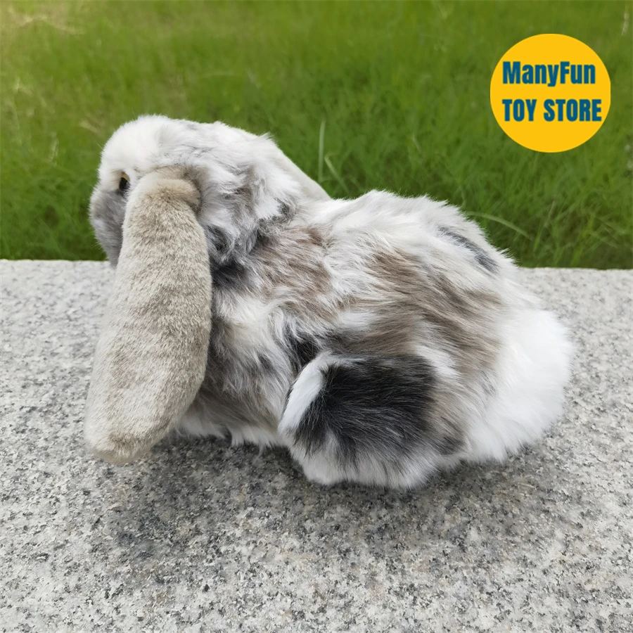 Mini Rex Plush Lop Bunny Realistic Lop Ear Rabbit Plush Toy, Lop