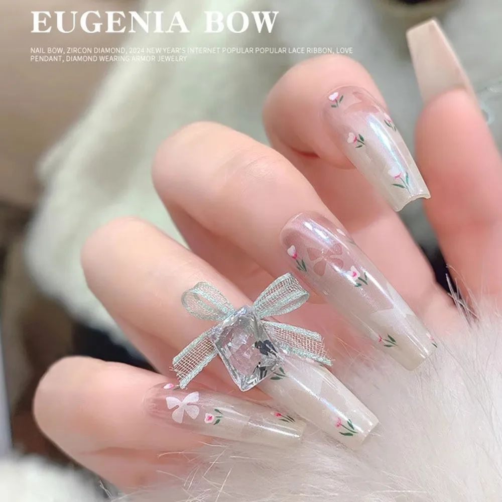 10 개/대 발레 스타일 미니 활 3D 귀여운 네일 아트 장식 매트 나비 손톱 매력 디자인 DIY 네일 액세서리