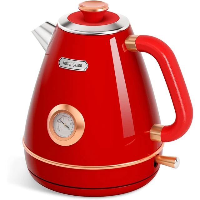 new retro electric kettle with thermometer