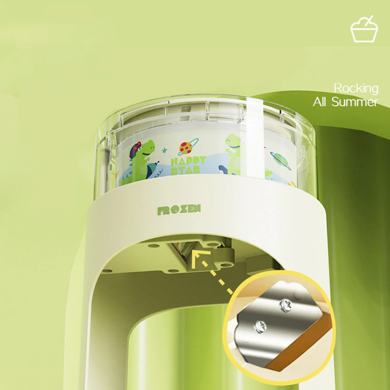 Mini Hand Crank Ice Crusher Snow Cone Machine Hand-Shaken Kettle Cartridge having Ice Machine for Party Indoor Kitchen Household