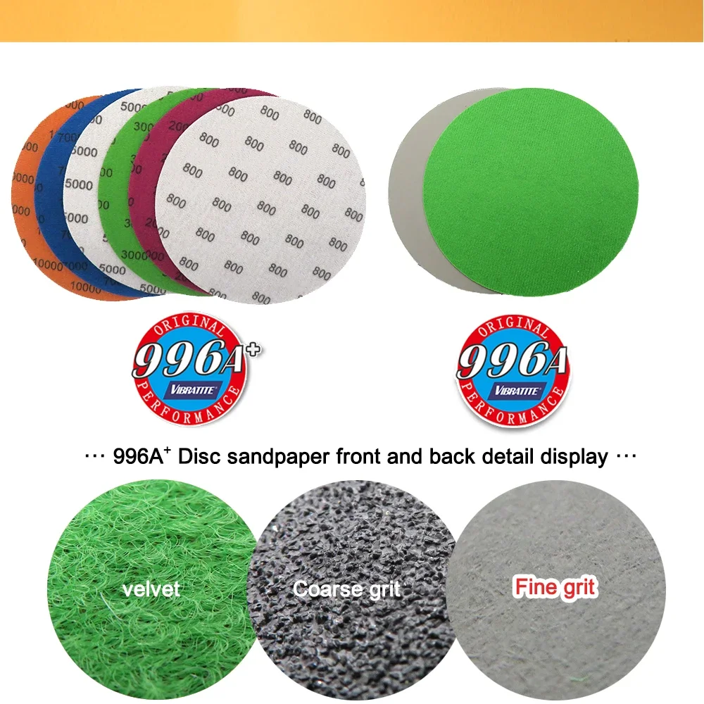 Sanding Discs 6 Inch Waterproof Hook and Loop Sanding Discs 60-10000 Grit Flocking Sandpaper 150mm for Wet Dry Grinder Polishing 10 Pieces