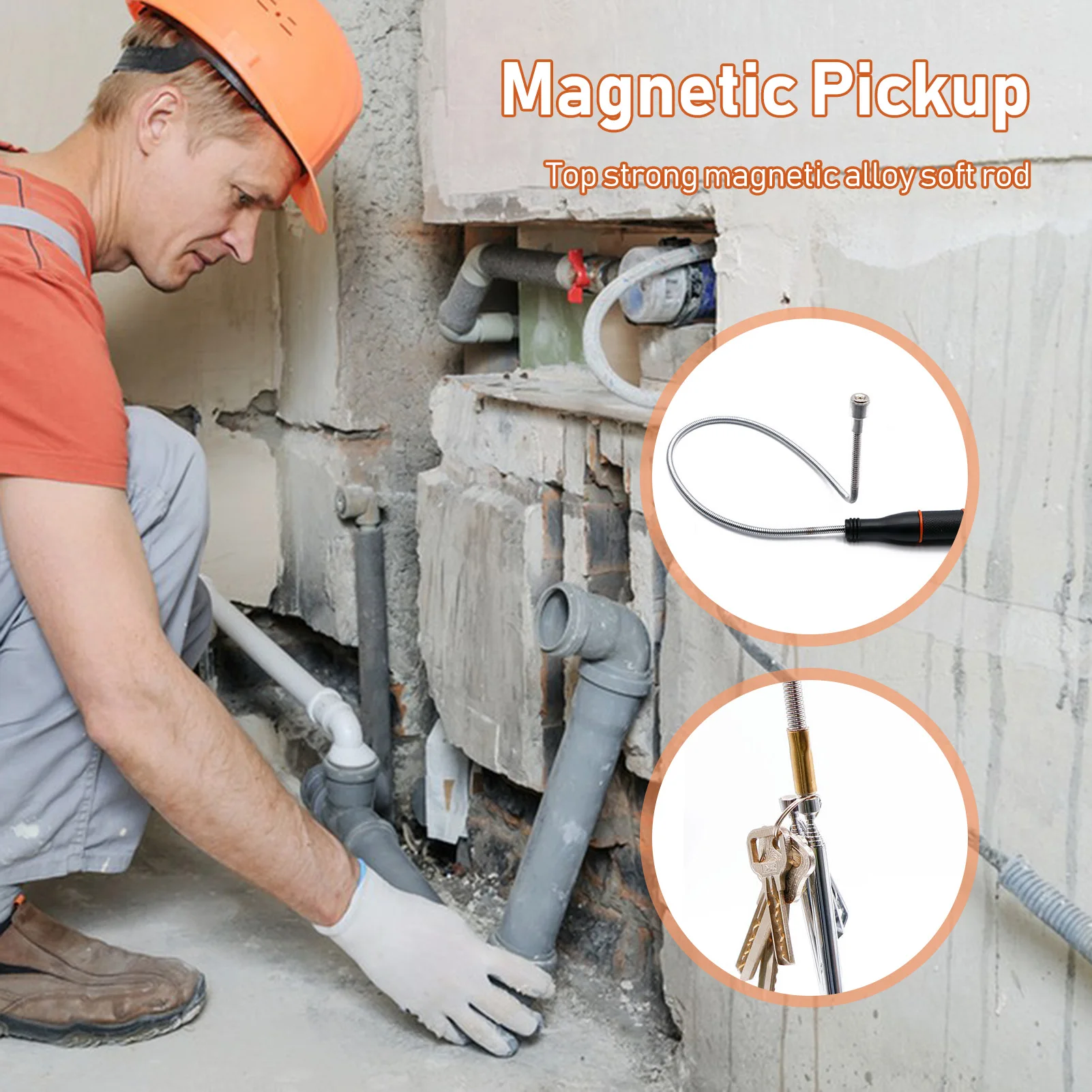 

Powerful Magnetic Pick Up Stick Heavy Duty Stable Suction Iron Tool For Auto Maintenance