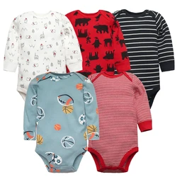 2023 Spring Autumn Toddler Baby Boys Girls Bodysuit 5 PCS 3 PCS Long Sleeve Cotton Infant Jumpsuit Cartoon Newborn Clothes