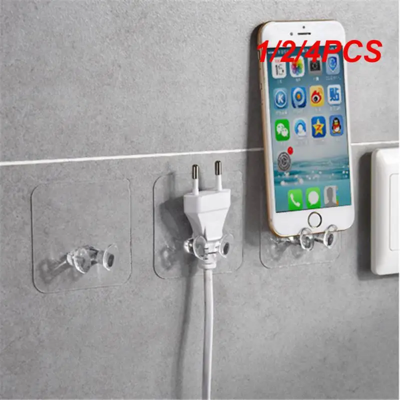 

1/2/4 шт. настенный крючок для хранения без отверстий, держатель для розетки питания, кухонный Невидимый крючок, настенный самоклеящийся крючок для ванной комнаты