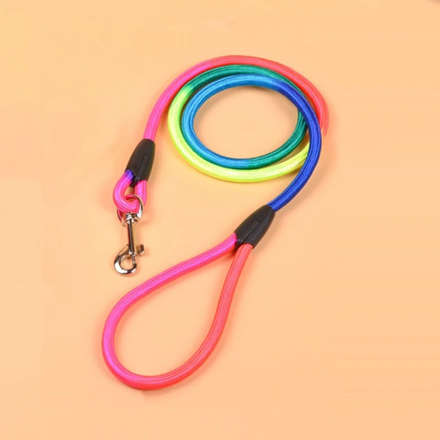 New puppy lead rope Teddy small and medium-sized dog colorful nylon round lead rope 1.2m dog walking accessories Pet supplies 5