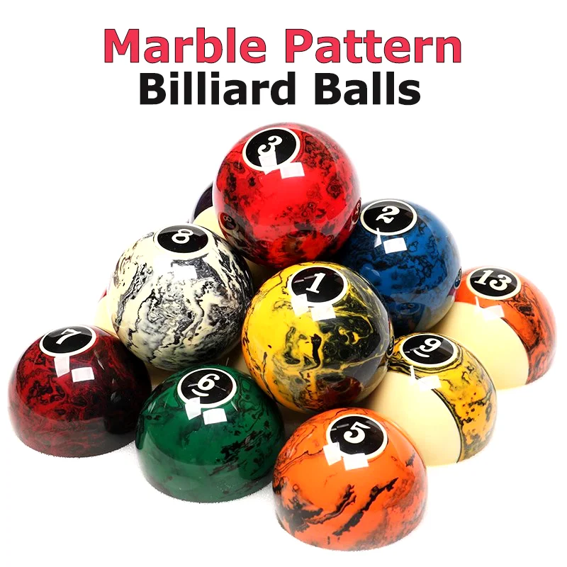 

Marble Pattern Billiard Balls, Bright Crystal Balls, Black Eight Balls, 1 Set of 2.24 in, 57mm