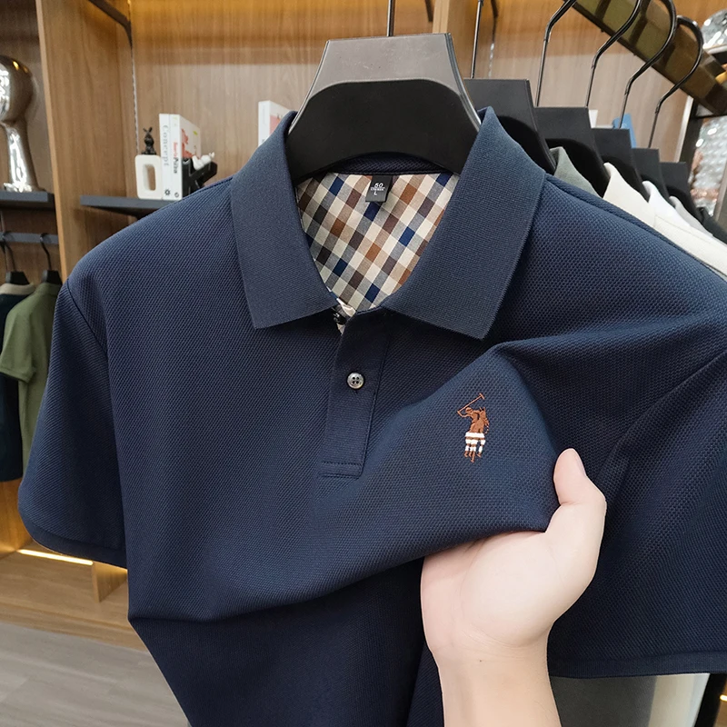 Designer marca Polo camicia a maniche corte uomo estate nuovo lusso golf pony ricamo casual moda traspirante high-end T-shirt - immagine 2