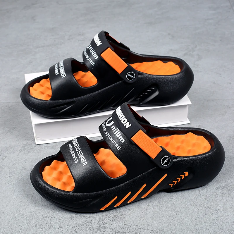 Massage Men Slippers Summer Breathable EVA Slippers Dual Purpose Sandals For Men Lightweigh Sumer Shoes For Men Plus Size 39-48 - 1