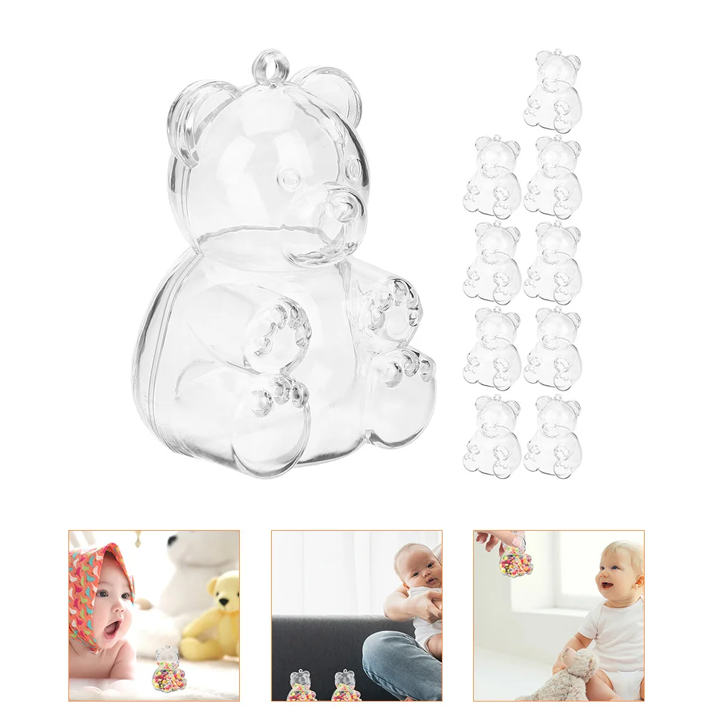 

Bear Candy Boxes Bulk Plastic Food Container Transparent Treat Boxes Candy Packing Boxes Wedding Party Candy Boxes