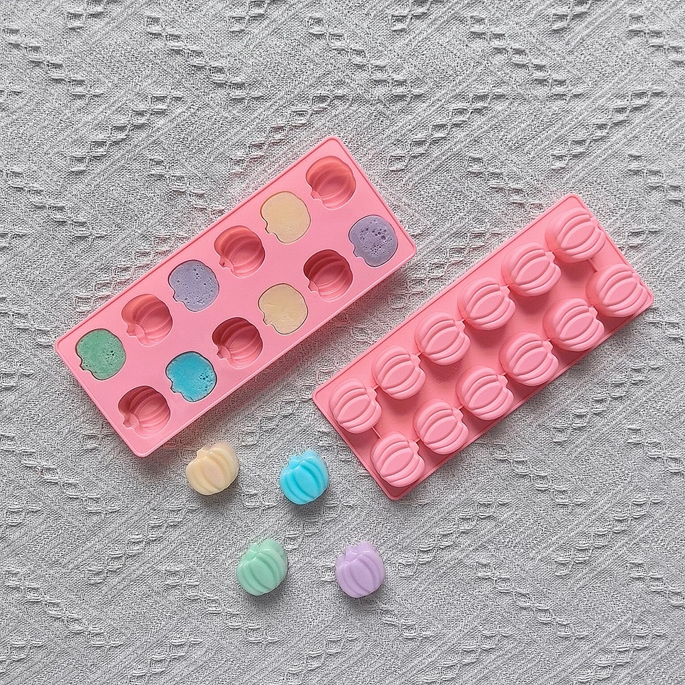 1pc 12-Cavity Pumpkin Shaped Silicone Mold for DIY Biscuits, Candy, Chocolate, Desserts... - SKU SMDB1729 - UGI Packaging